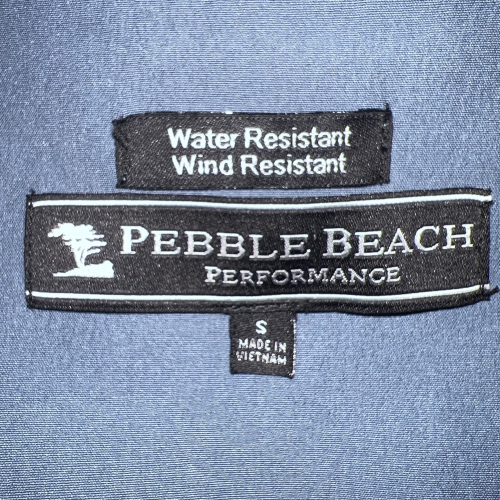 Pebble Beach Windbreaker Men's Small Blue Zip Up Jacket - Picture 3 of 3